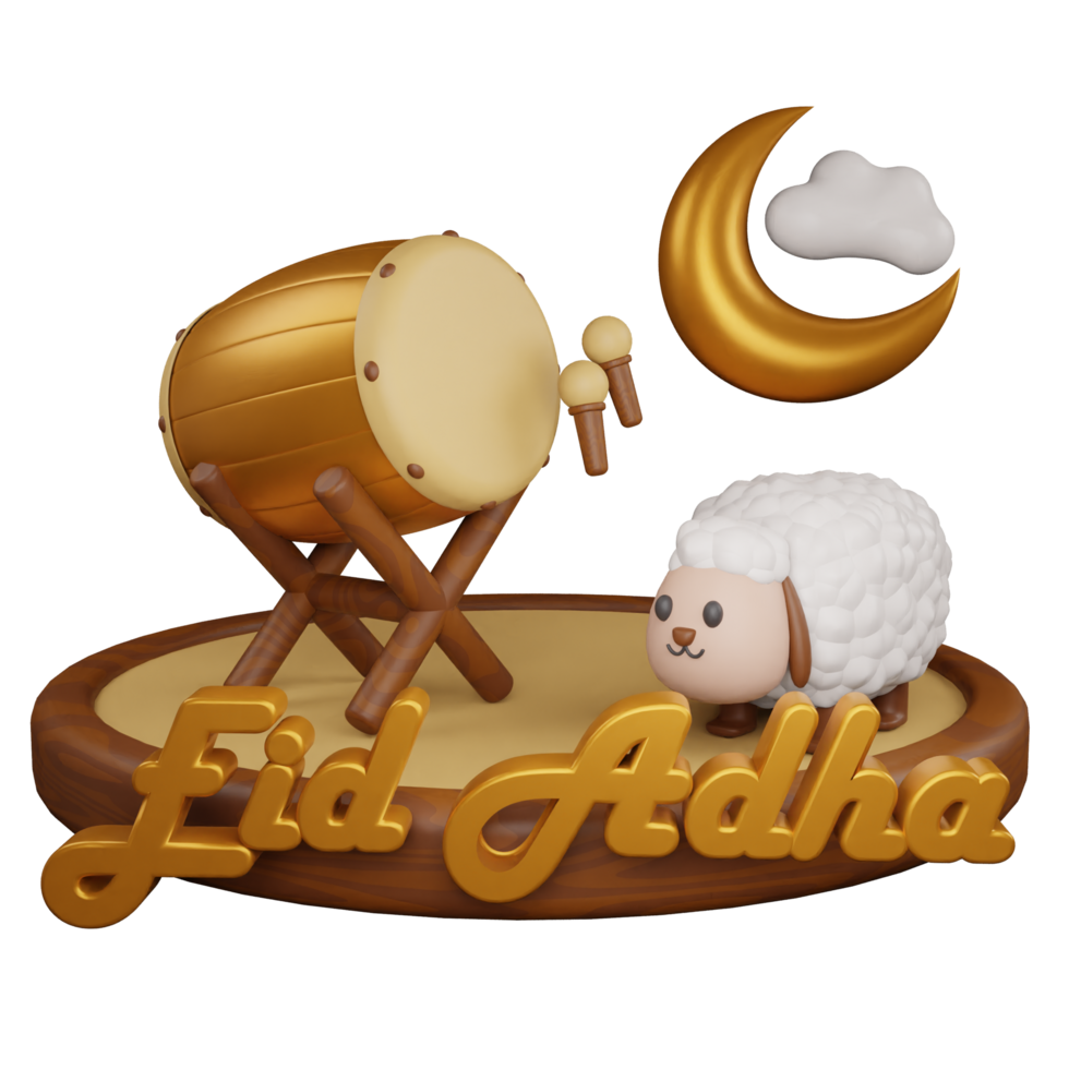 3d icono eid adha musulmán objeto ilustración concepto icono hacer png