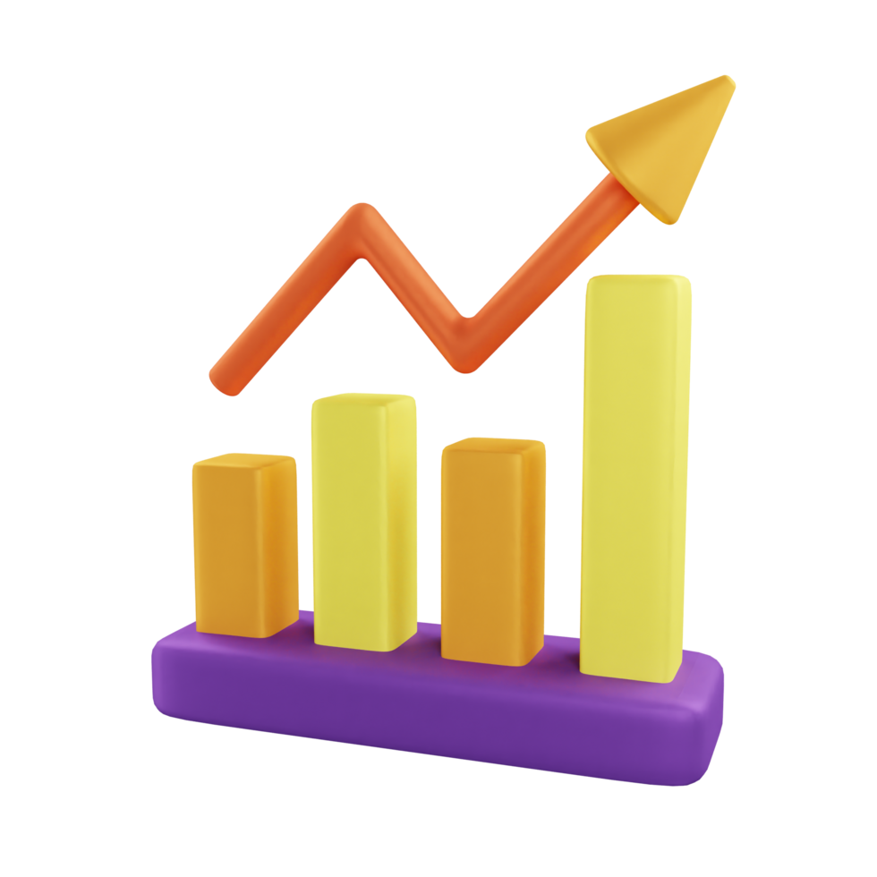 3d ikon kolumn Diagram data Graf illustration begrepp ikon framställa png