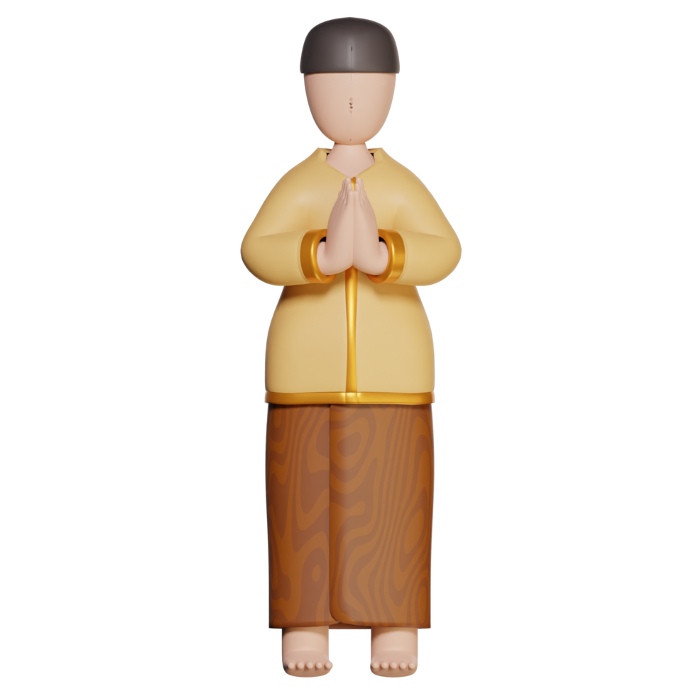 3d icon man of muslim object illustration concept icon render png