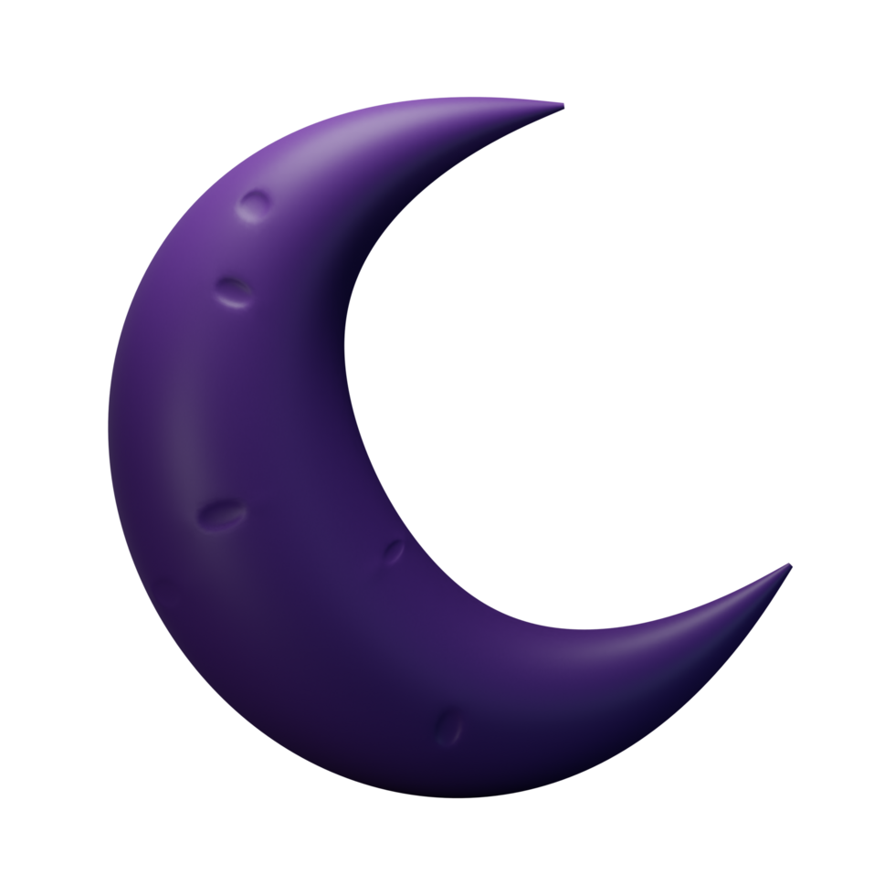 3d icon clear night half moon weather forecast illustration concept icon render png