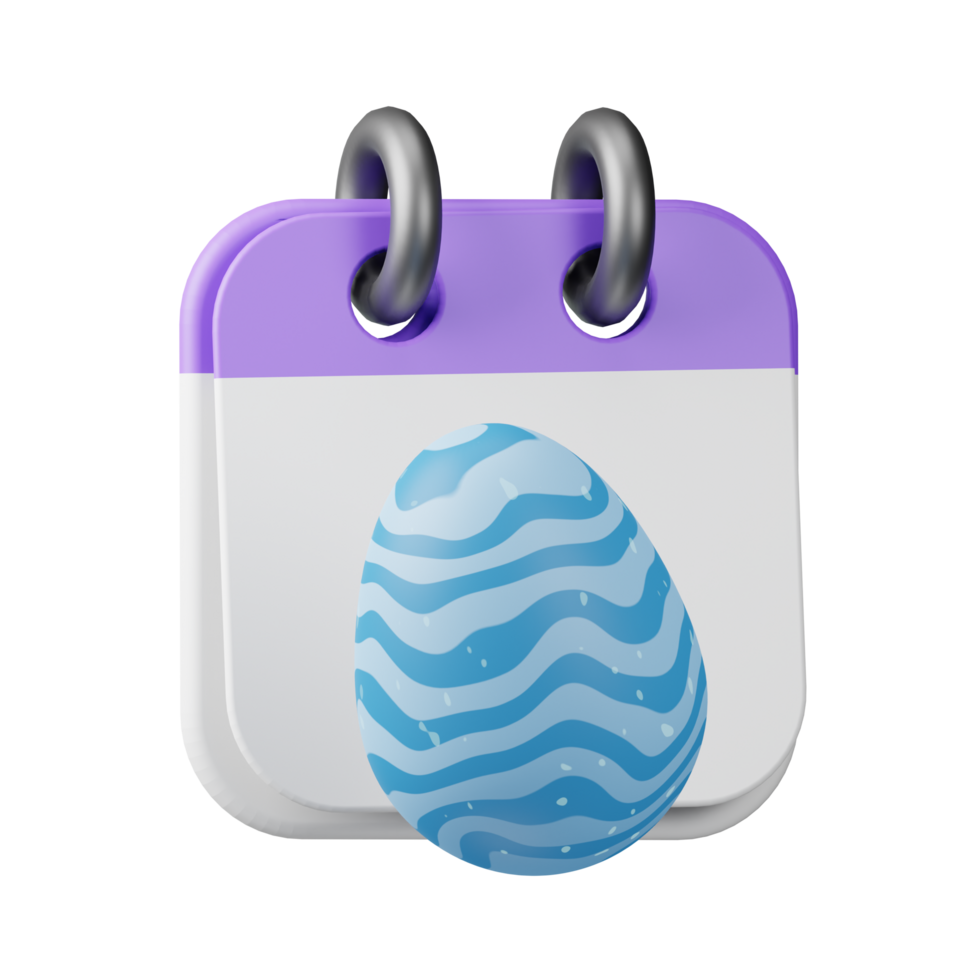 3d icon egg calendar easter day illustration concept icon render png