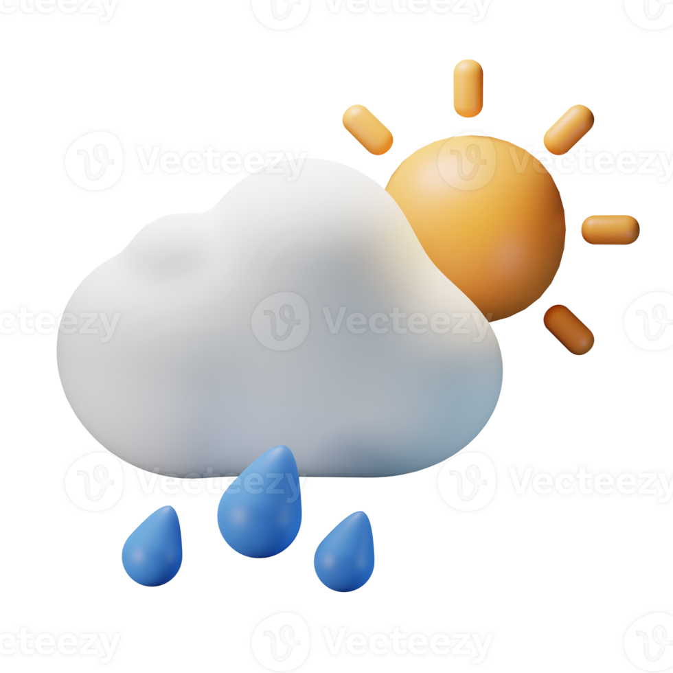 3d icona giorno pesante pioggia tempo metereologico previsione illustrazione concetto icona rendere png
