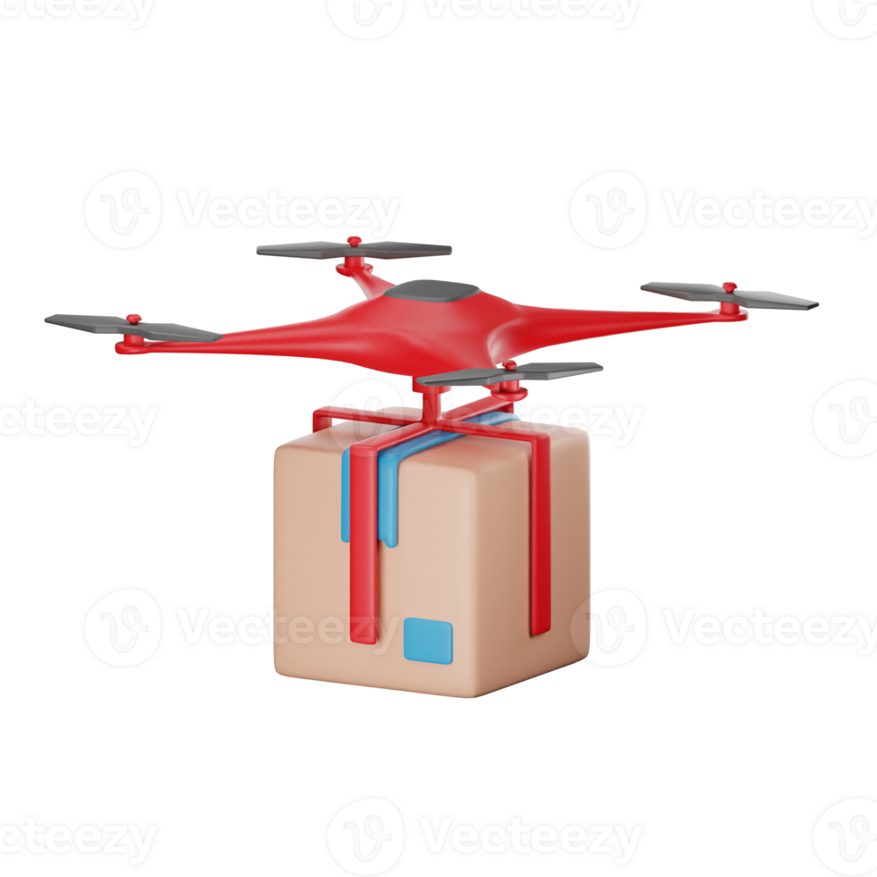 3d icon drone package delivery illustration concept icon render png