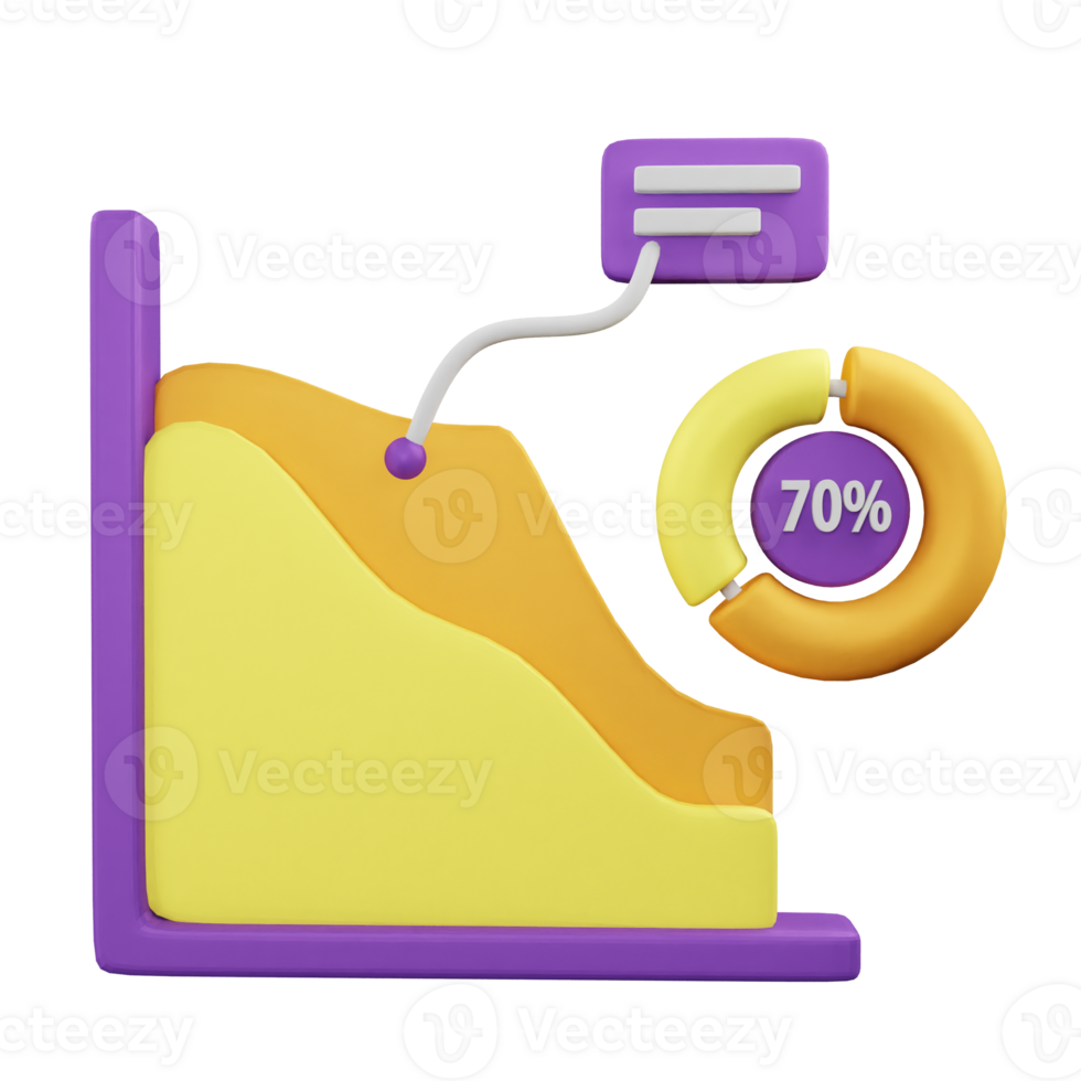 3d icon analysis chart data graph illustration concept icon render png