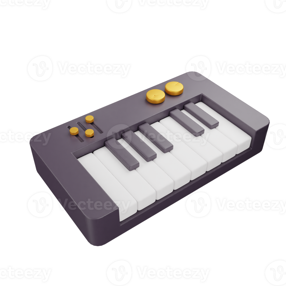 3d icon piano music studio illustration concept icon render png