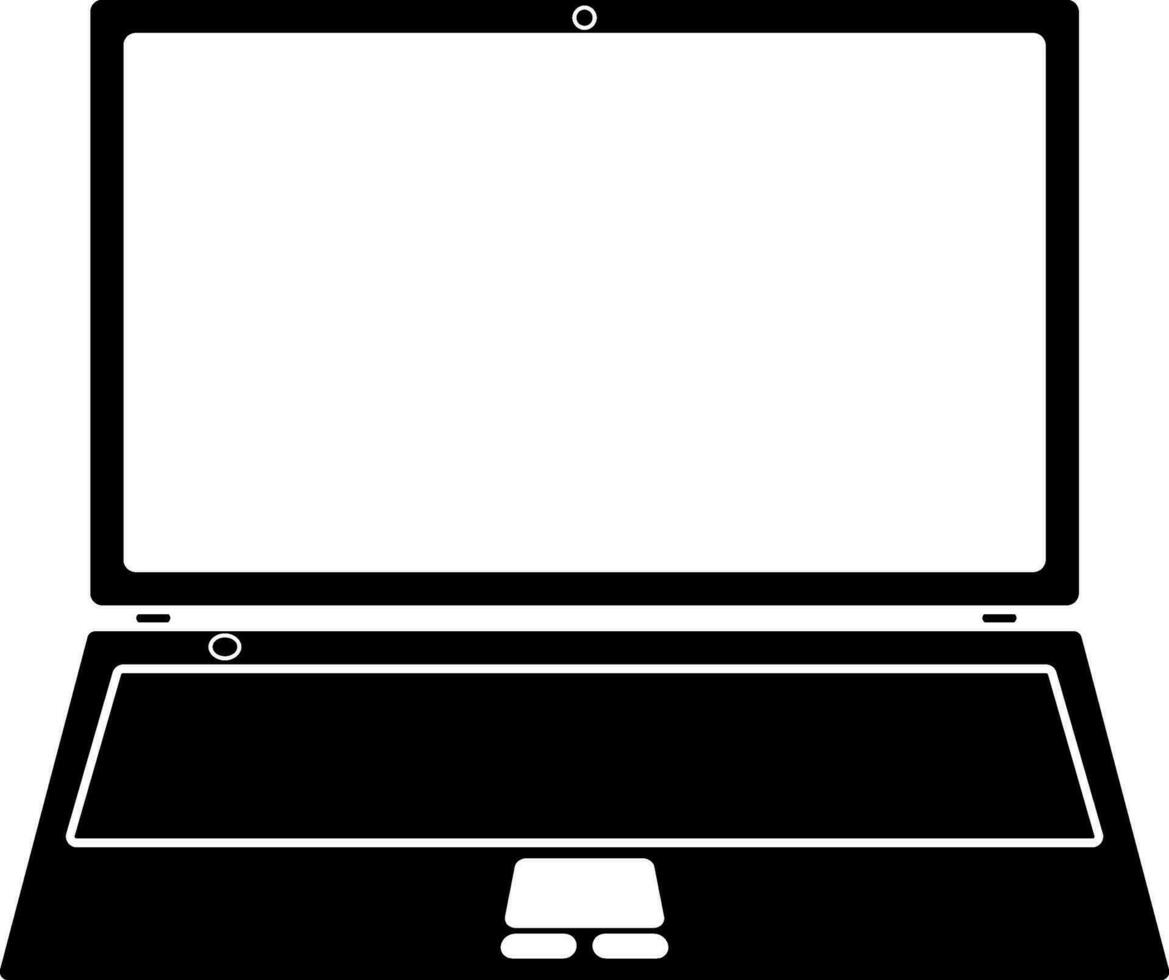 Black and white blank laptop. vector