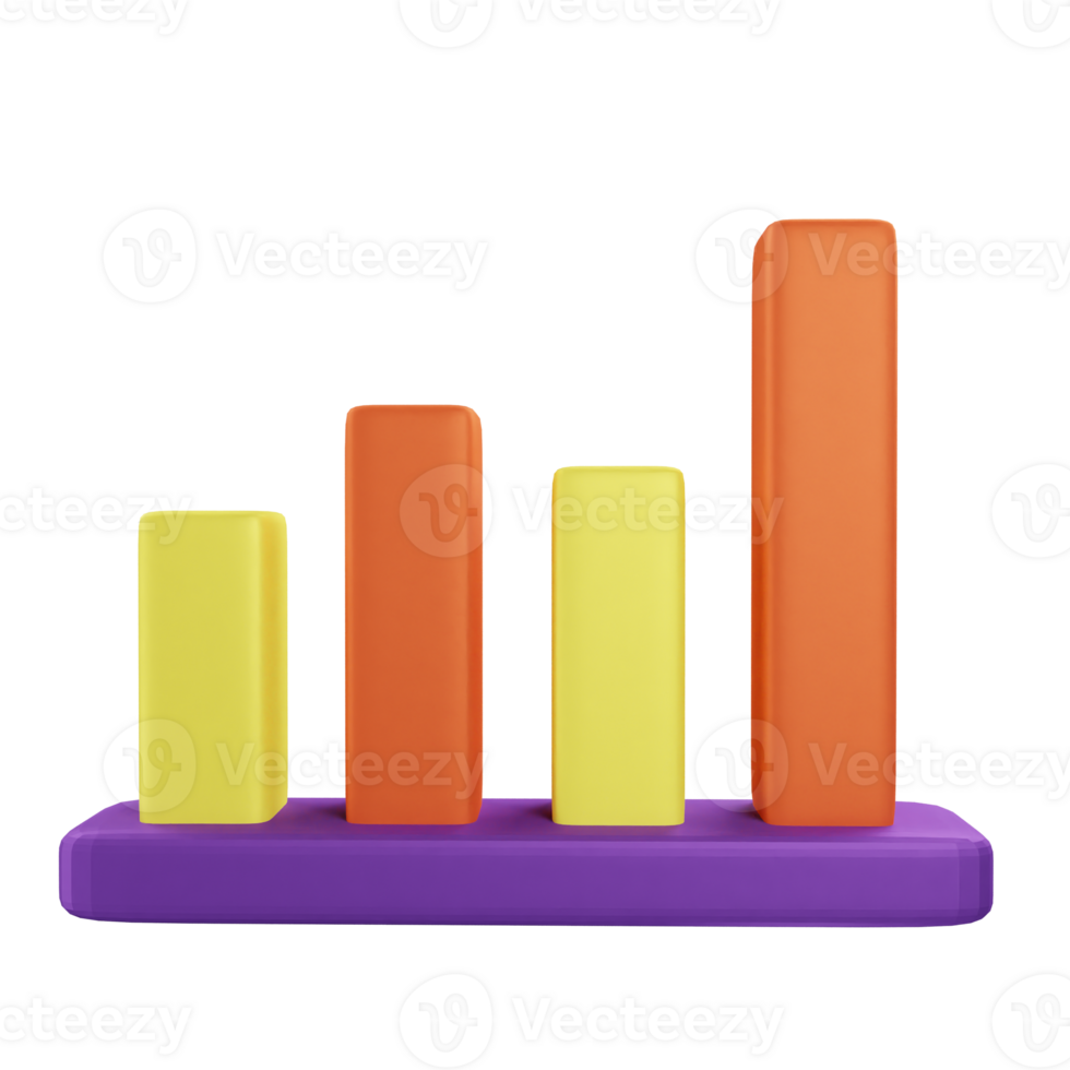 3d icona colonna grafico dati grafico illustrazione concetto icona rendere png