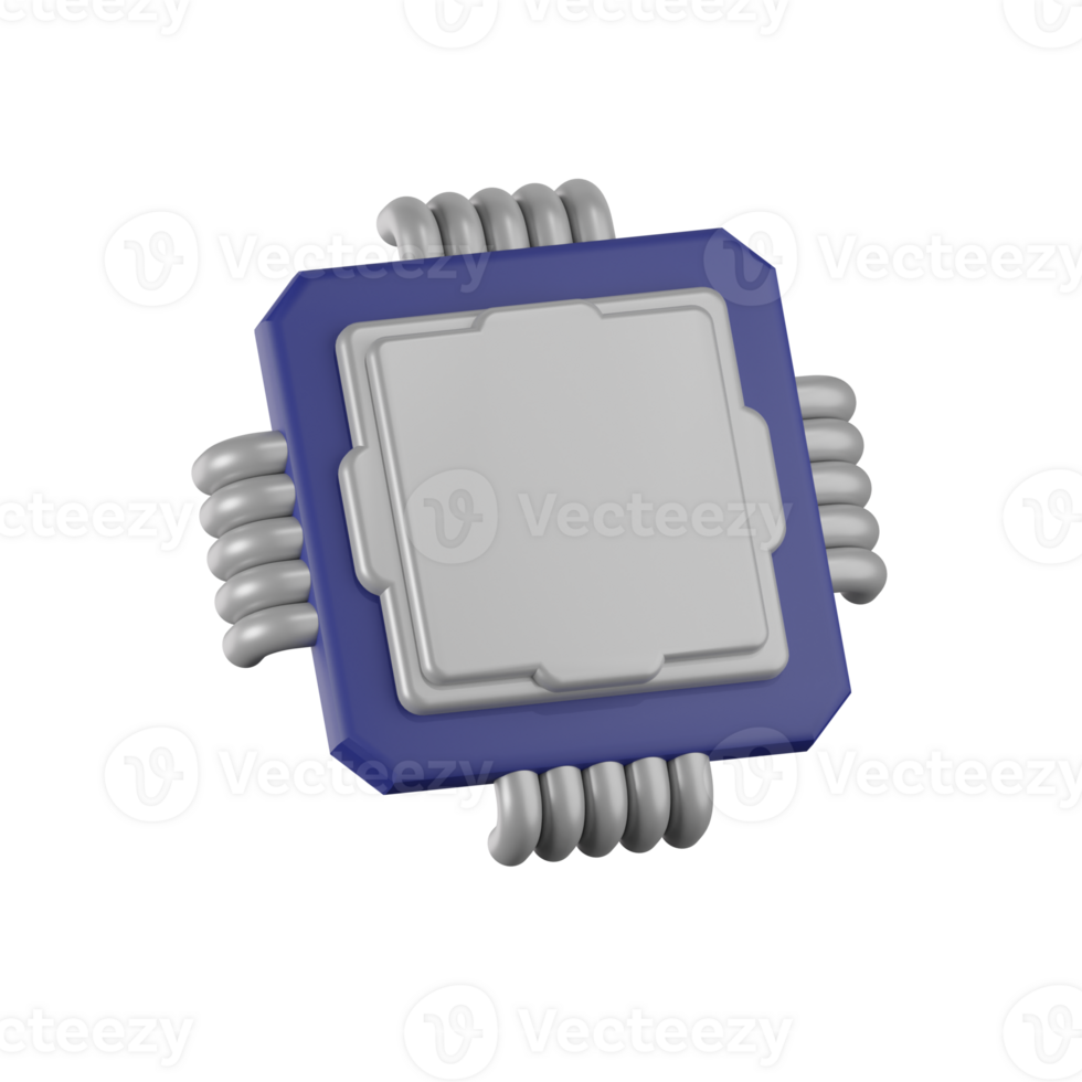 3d icon processor component computer hardware illustration concept icon render png