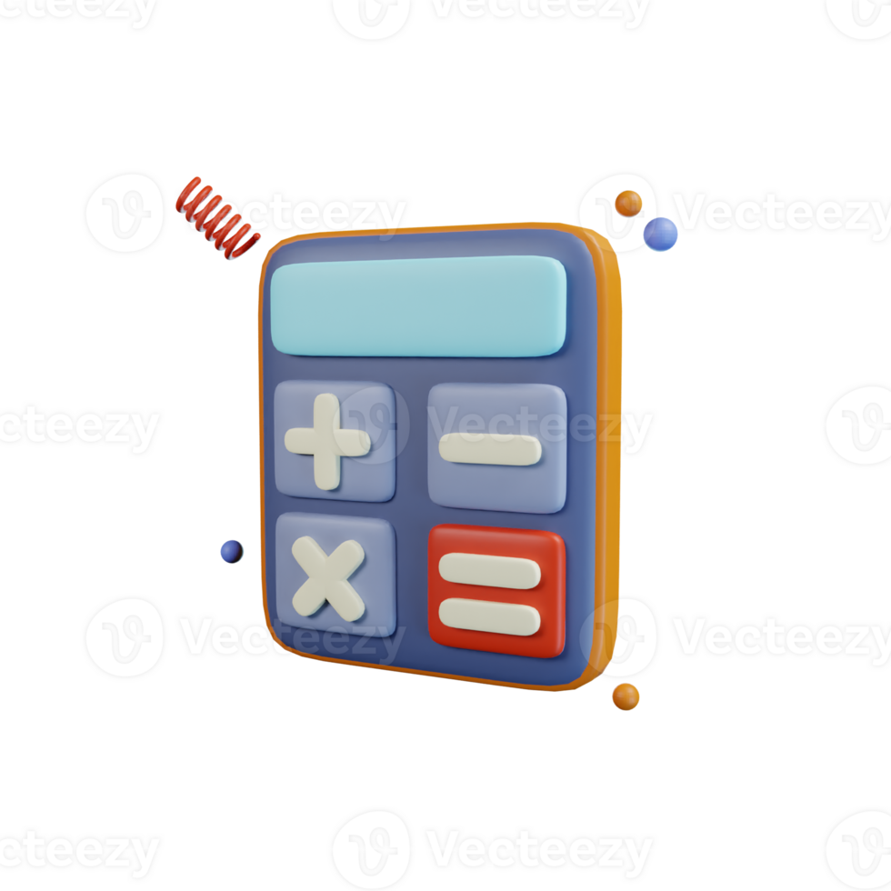3d icon calculator education illustration concept icon render png