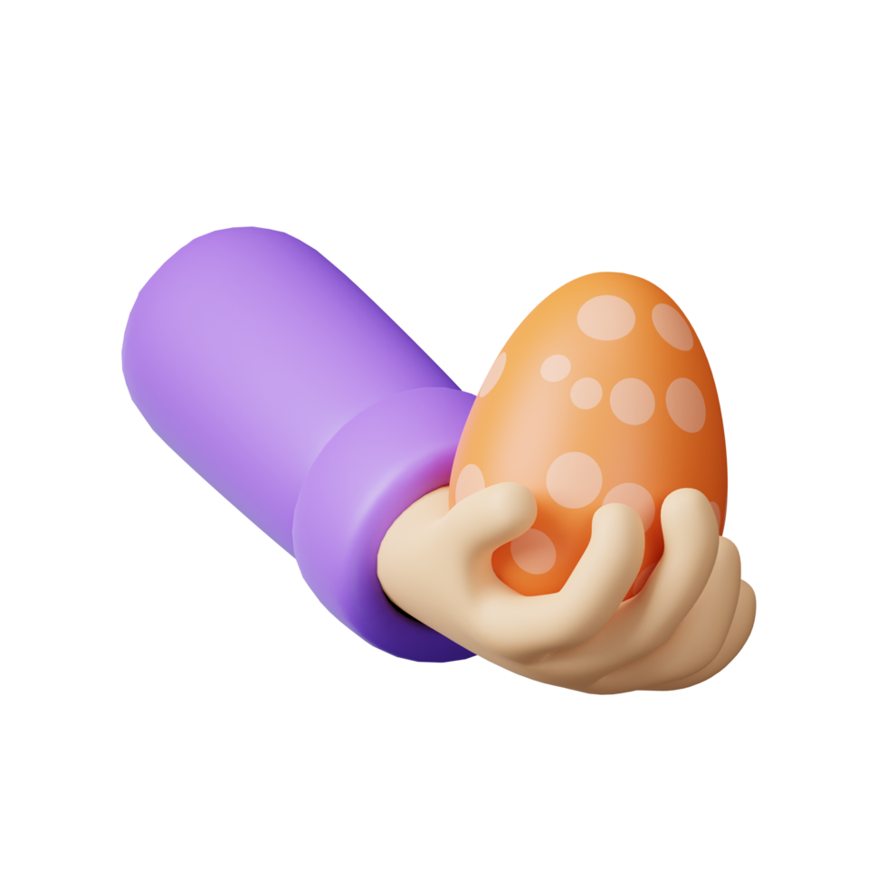 3d icon hand holding egg easter day illustration concept icon render png