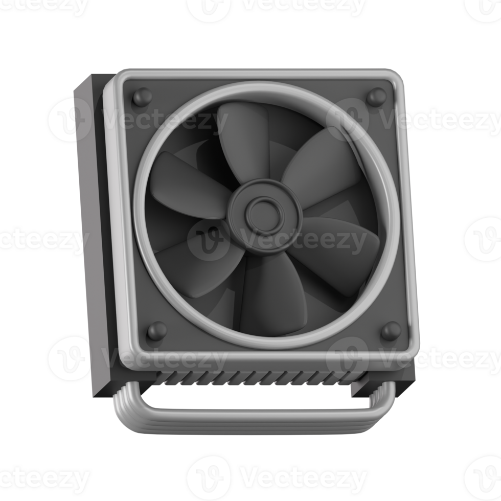 3d icon cpu fan component computer hardware illustration concept icon render png
