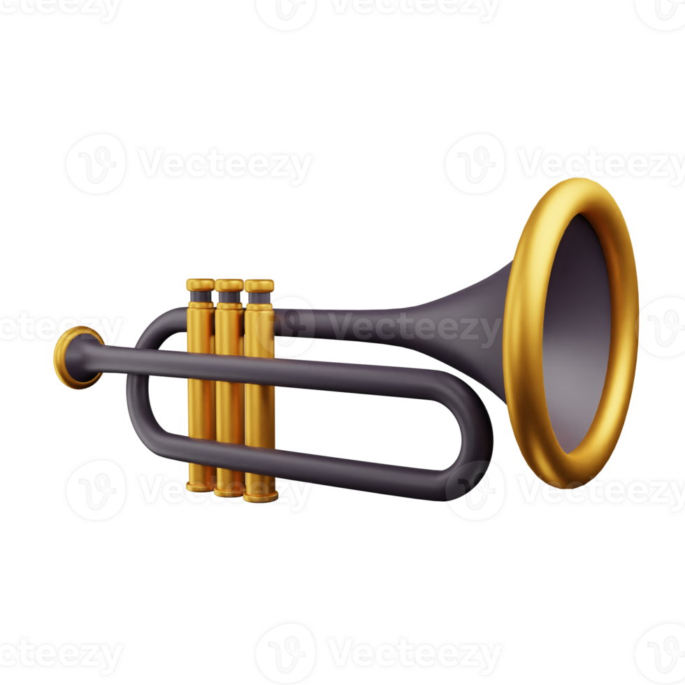 3d icon trumpet music studio illustration concept icon render png