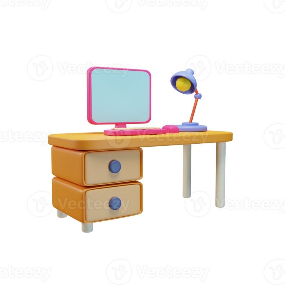 3d icon desk education illustration concept icon render png