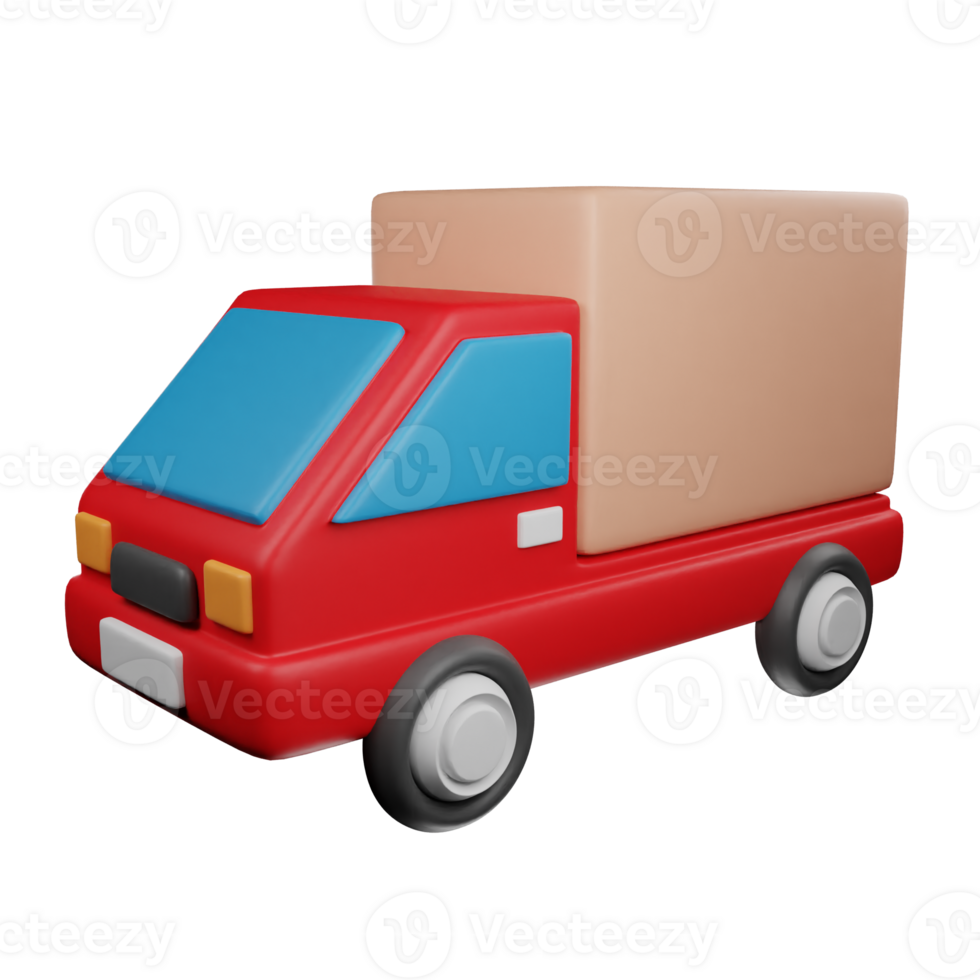 3d icon truck package delivery illustration concept icon render png