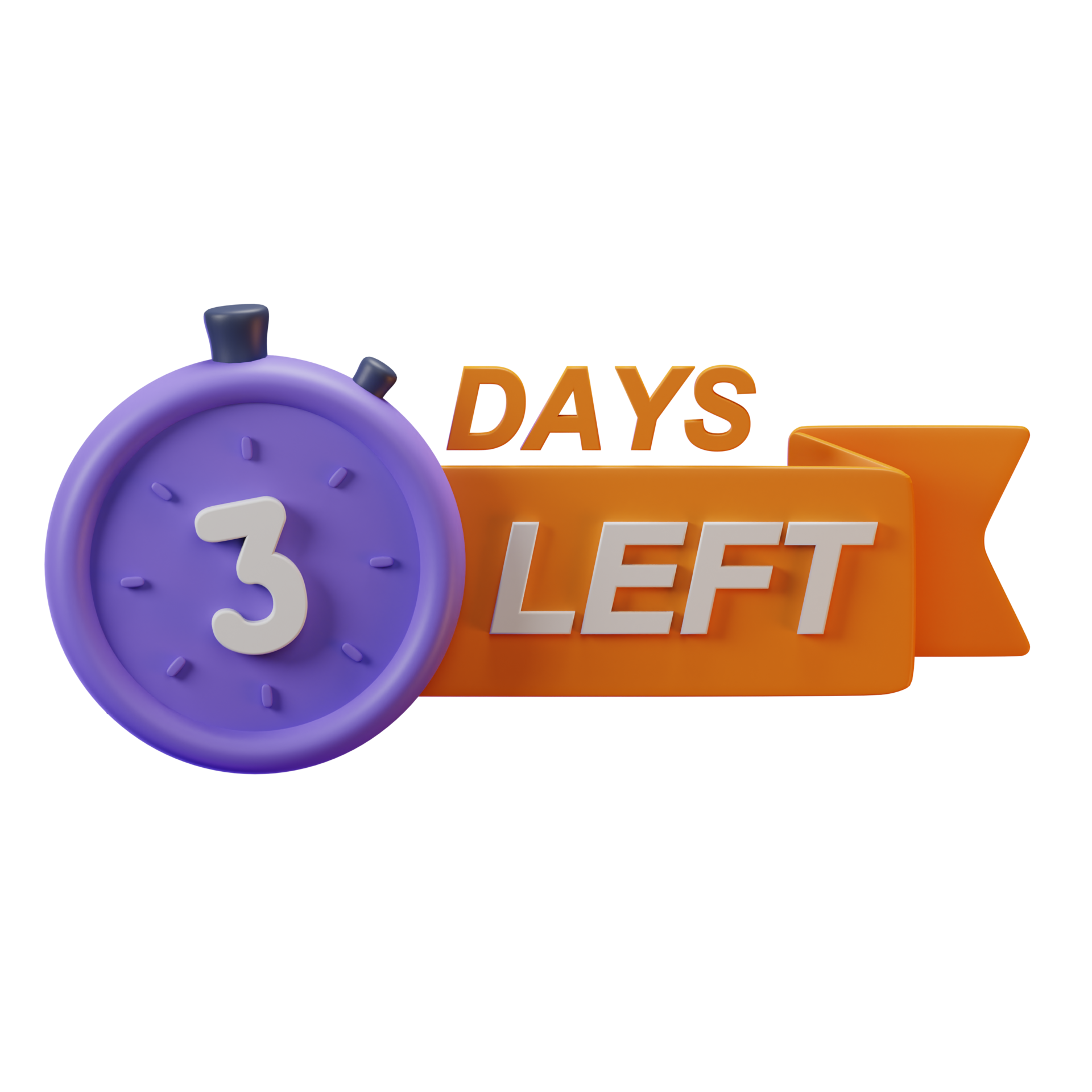 3d icon 3 days left marketing promo ads illustration concept icon ...
