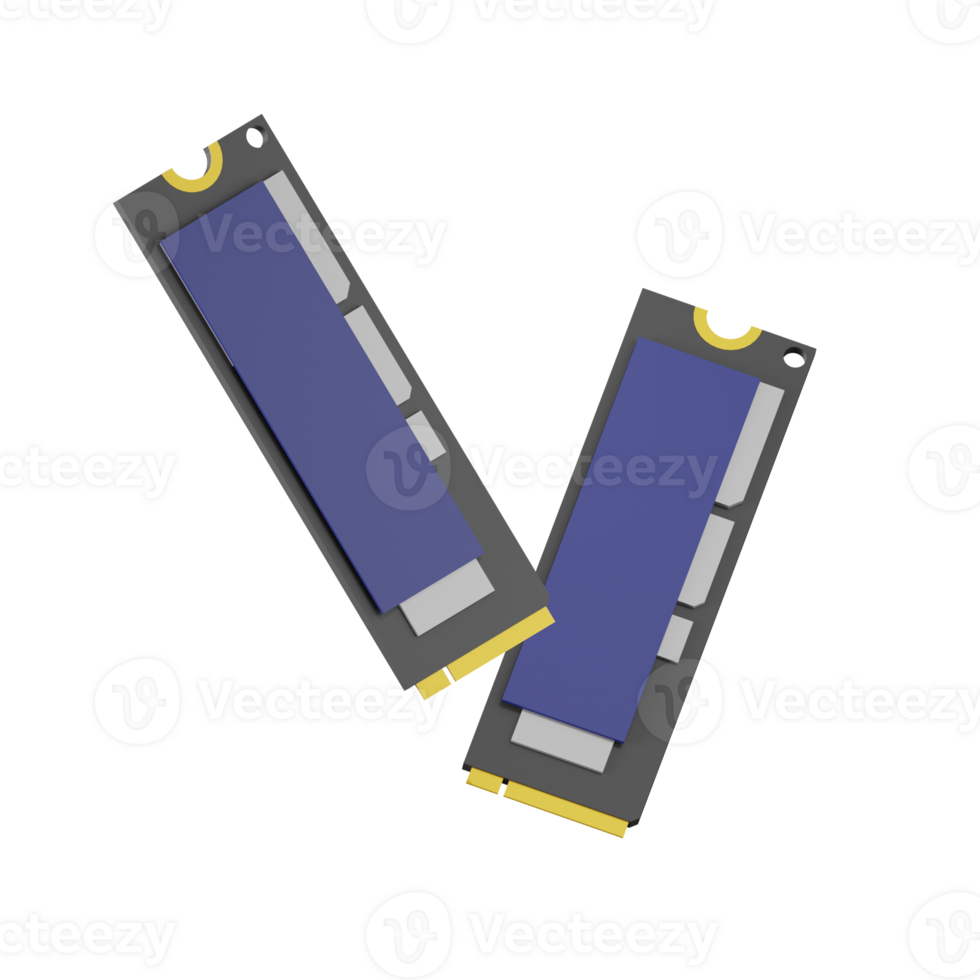 3d icon ssd component computer hardware illustration concept icon render png