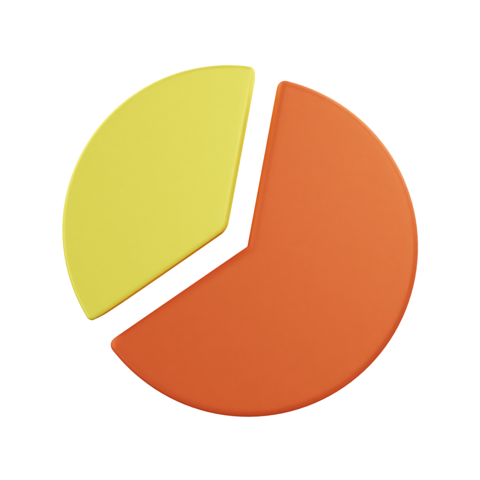 3d icon pie chart data graph illustration concept icon render png