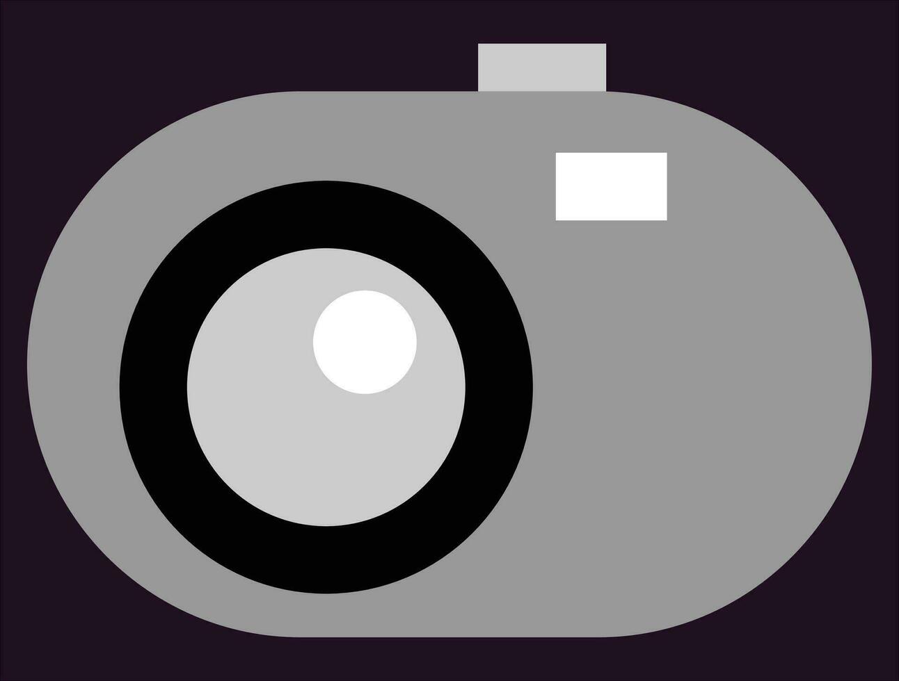 A camera, simple digital camera, camera icon, photography sign and sticker and label, camera illustration vector, minimal style illustration, grey and black and white and purple colors, good for apps vector