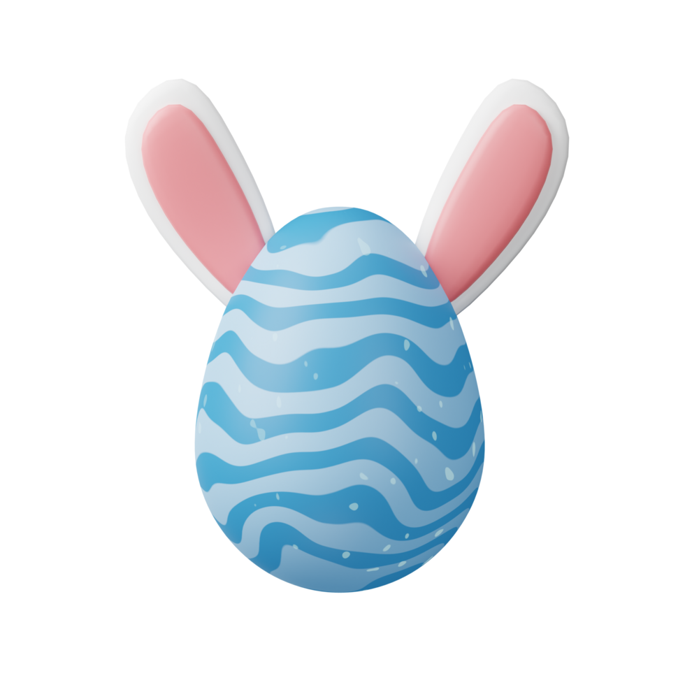 3d icon egg bunny ear easter day illustration concept icon render png