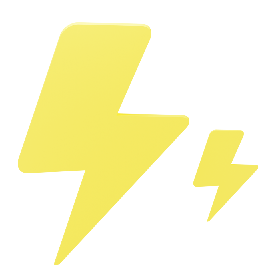 3d icon thunder lightning weather forecast illustration concept icon render png