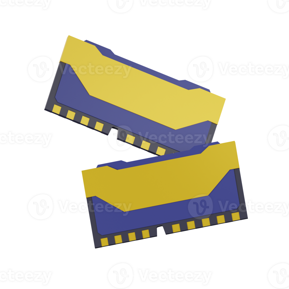 3d icon ram component computer hardware illustration concept icon render png