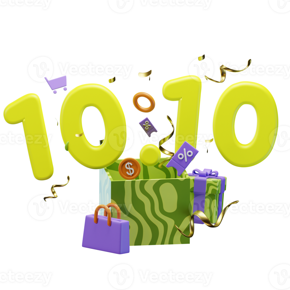 3d icon date 10 calendar illustration concept icon render png