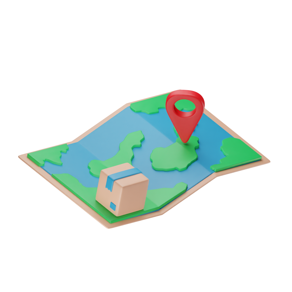 3d icon box tracking package delivery illustration concept icon render png