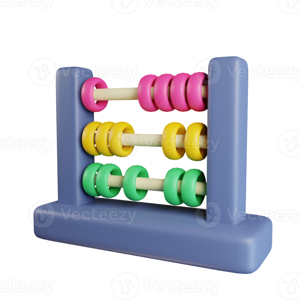 3d icon abacus education illustration concept icon render png