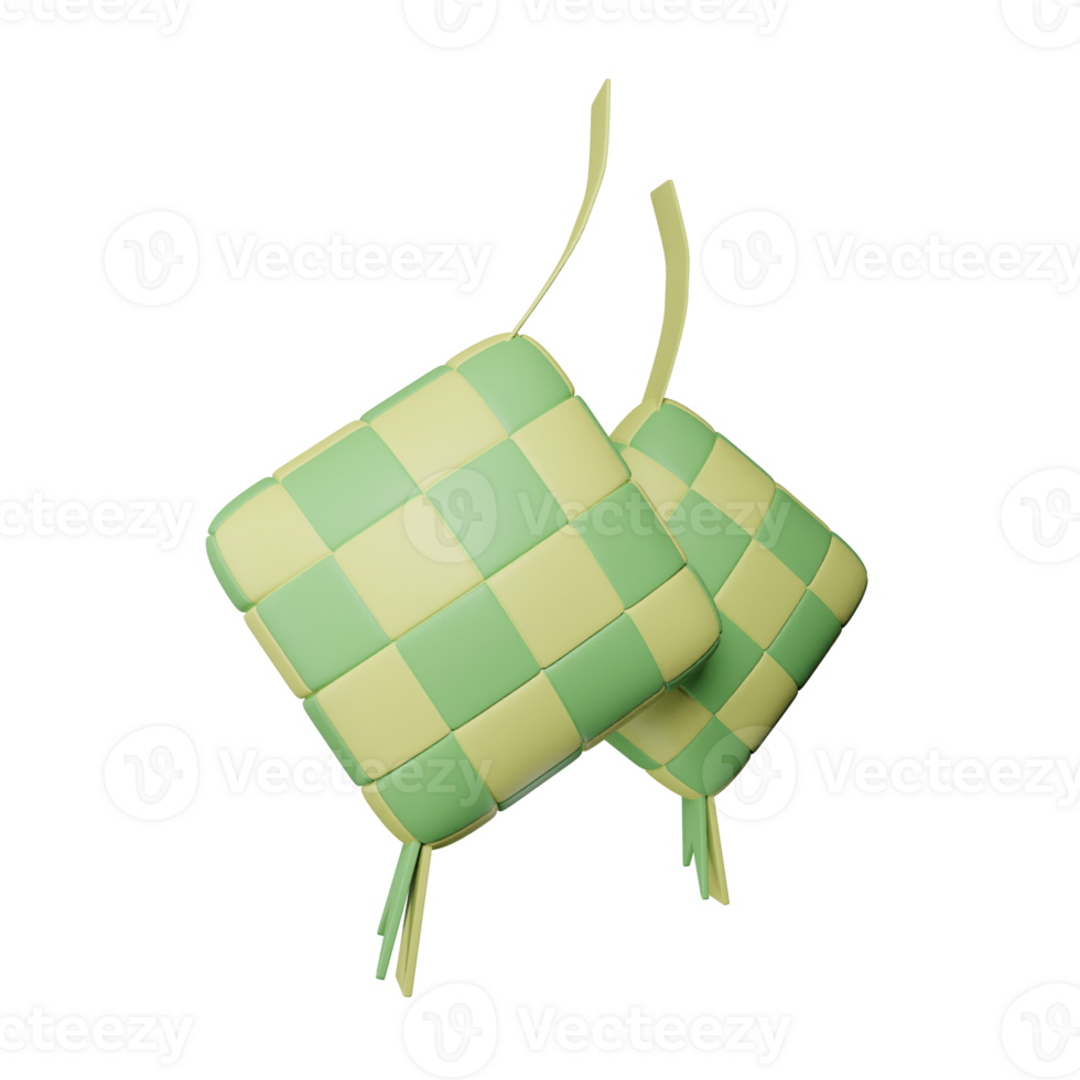 3d icon ketupat eid ramadan illustration concept icon render png