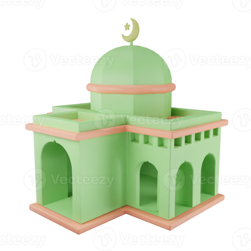 3d icon mosque eid ramadan illustration concept icon render png