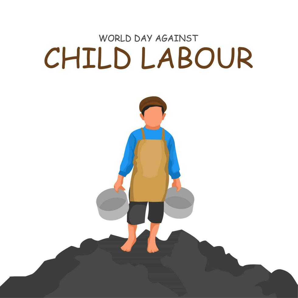 World day against child labour vector illustration. Suitable for Poster, Banners, campaign and greeting card.