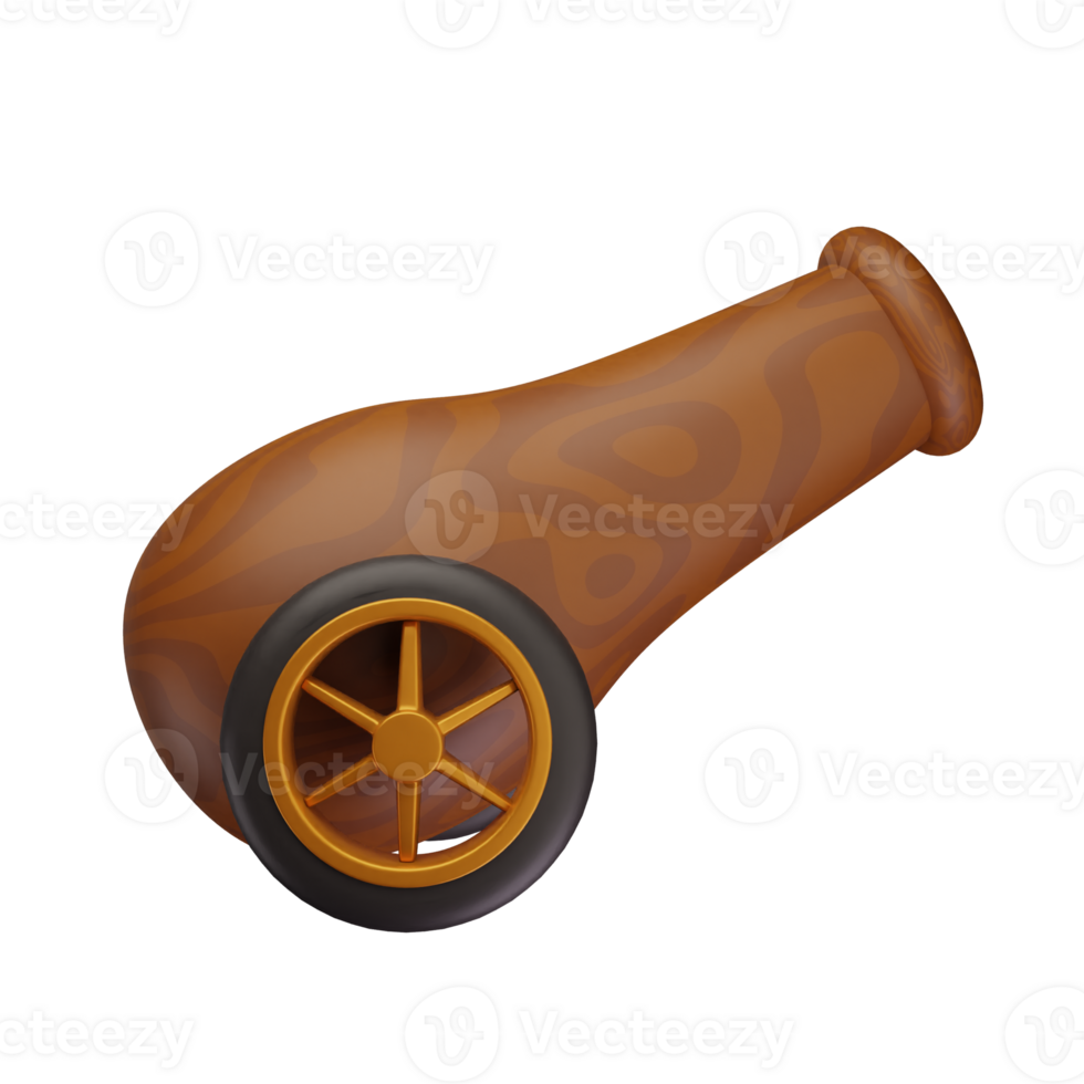 3d icon cannon muslim object illustration concept icon render png