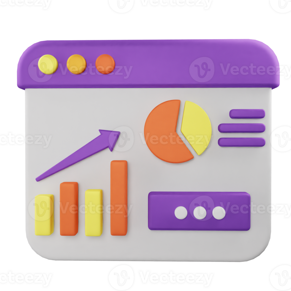 3d icon analysis chart data graph illustration concept icon render png