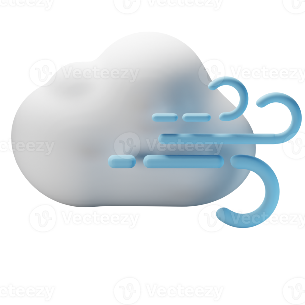 3d icon cload windy weather forecast illustration concept icon render png