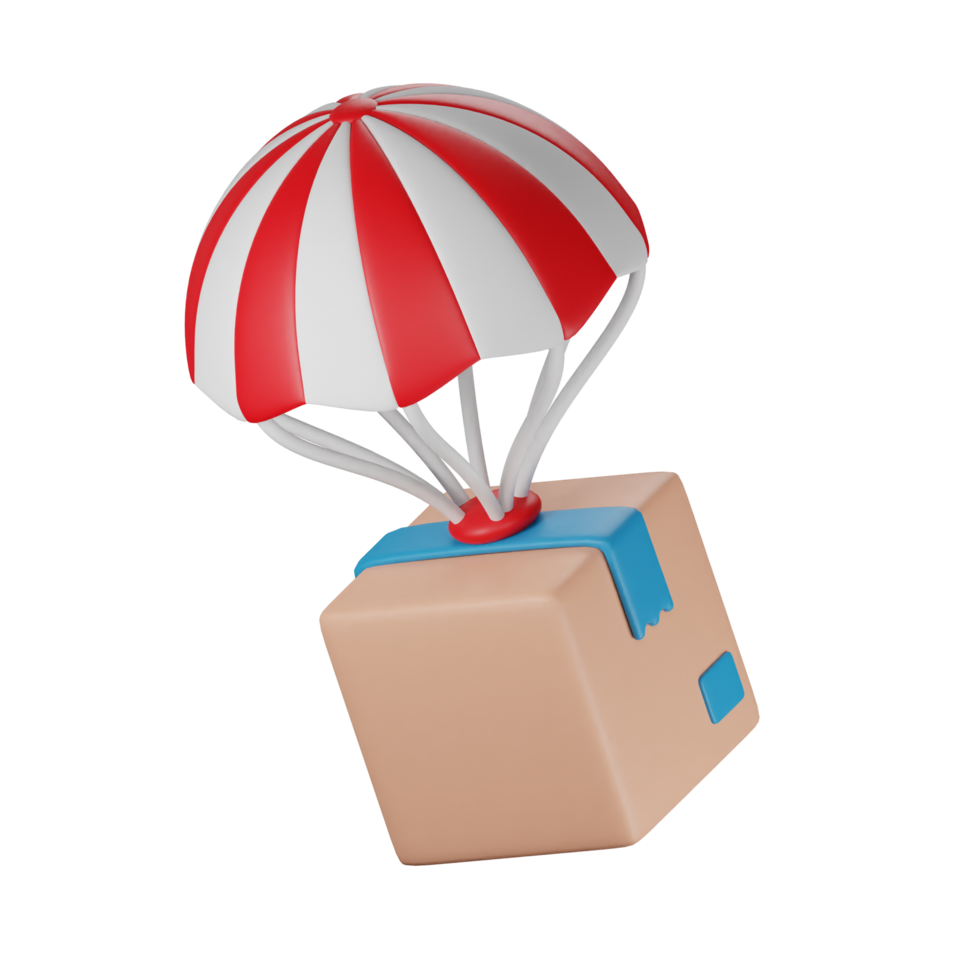3d icon land box package delivery illustration concept icon render png