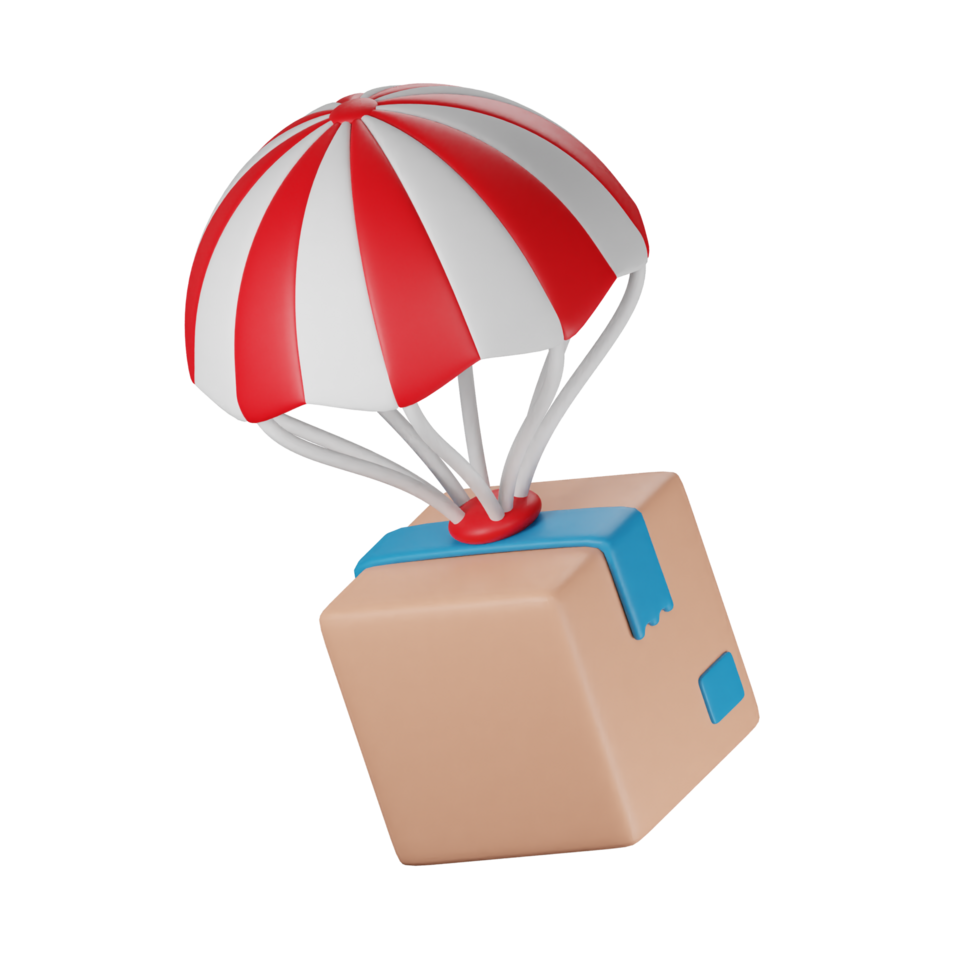 3d icon land box package delivery illustration concept icon render png