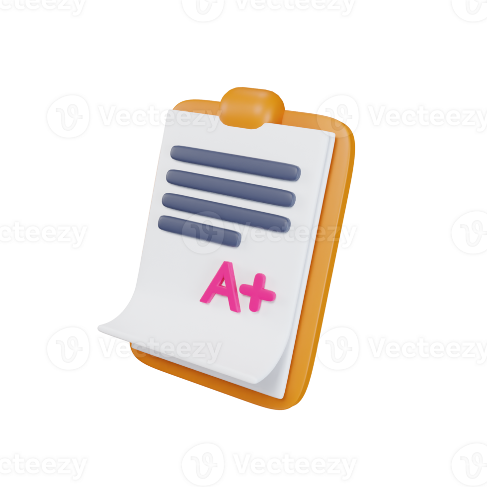 3d icon paper education illustration concept icon render png