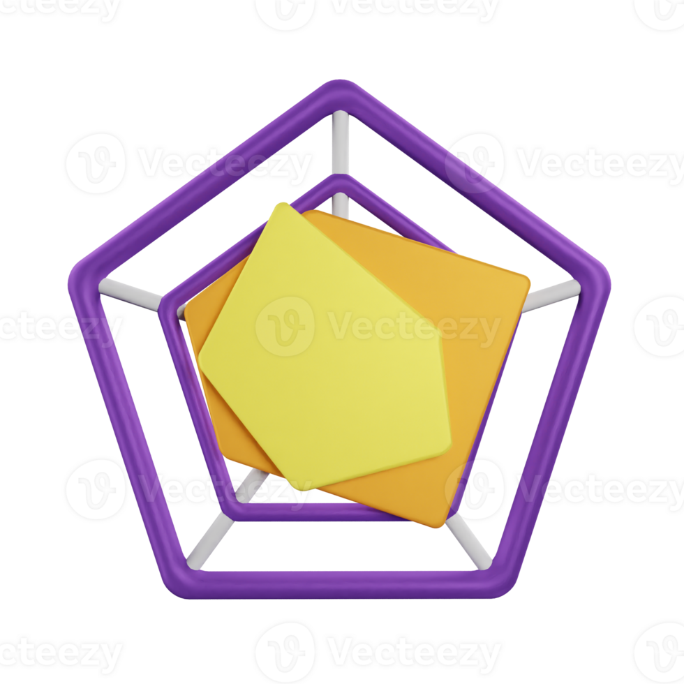 3d icon radar chart data graph illustration concept icon render png