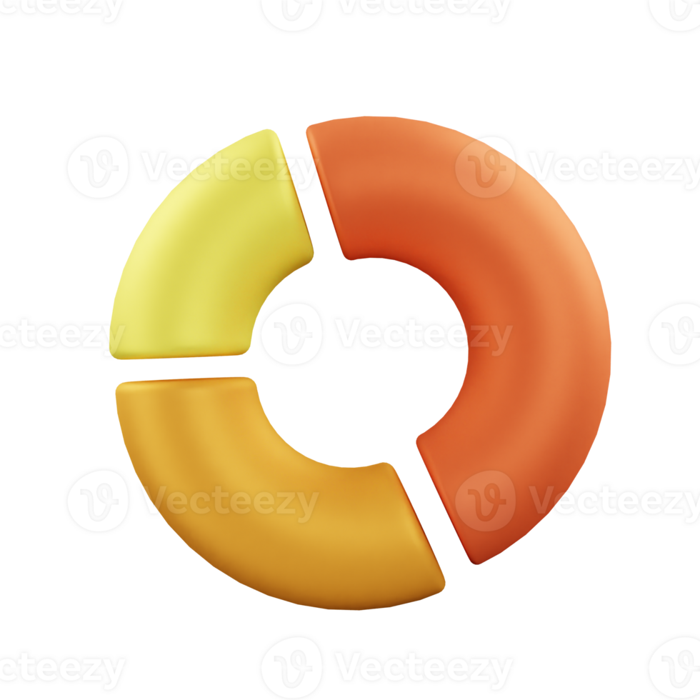 3d icon pie chart data graph illustration concept icon render png
