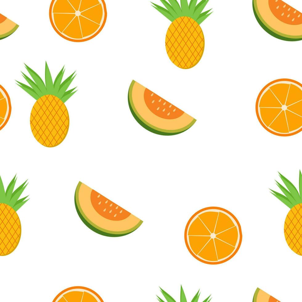 Fruit pattern seamless pattern on white background. summer pattern vector