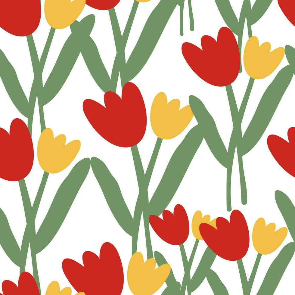 tulipanes sin costura modelo genial para papel pintado, tela. naturaleza modelo vector