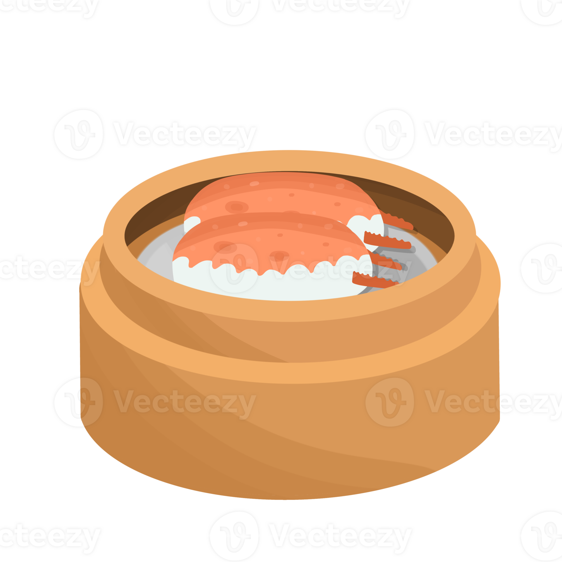 sweet steamed bun of Japanese style in a bamboo steamer 24683948 PNG