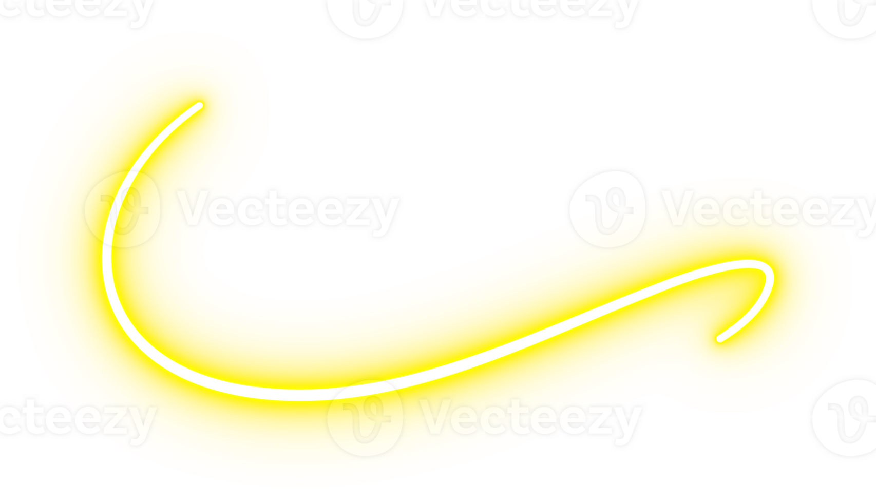 Yellow Effect Glowing Neon Curved Line png