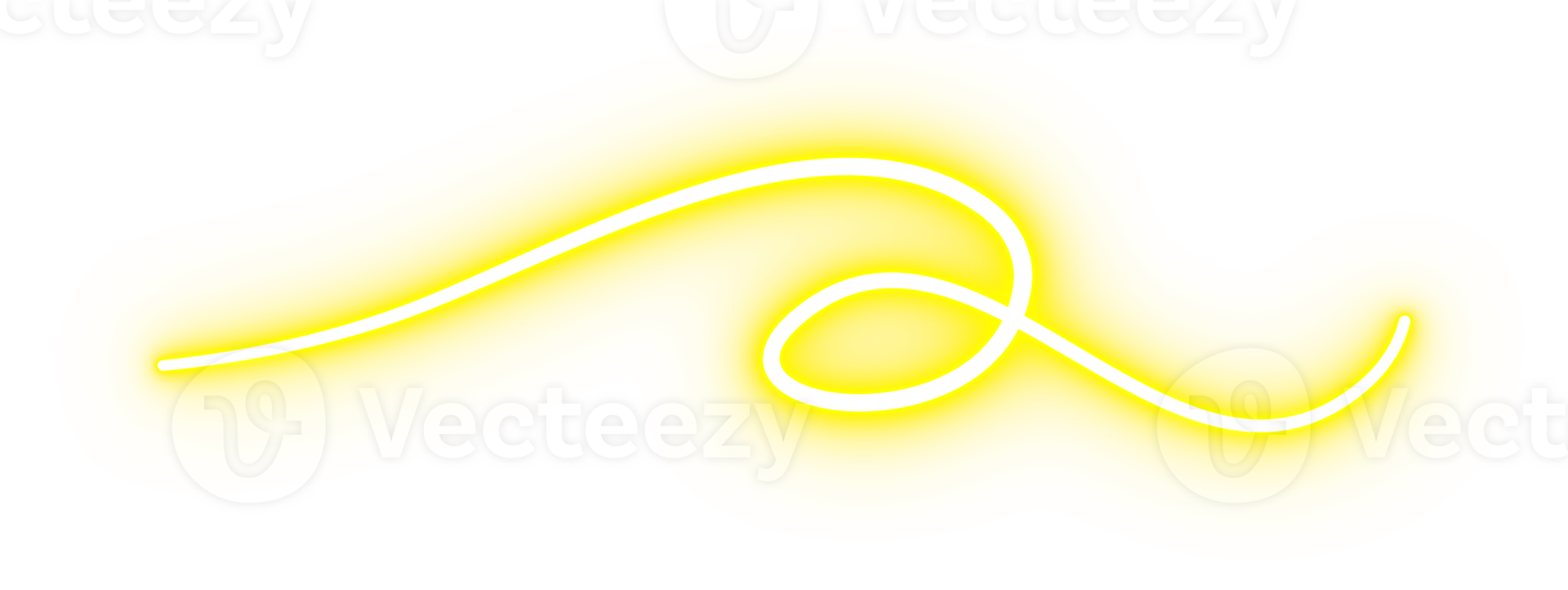 Jaune lumière embrasé néon incurvé ligne png
