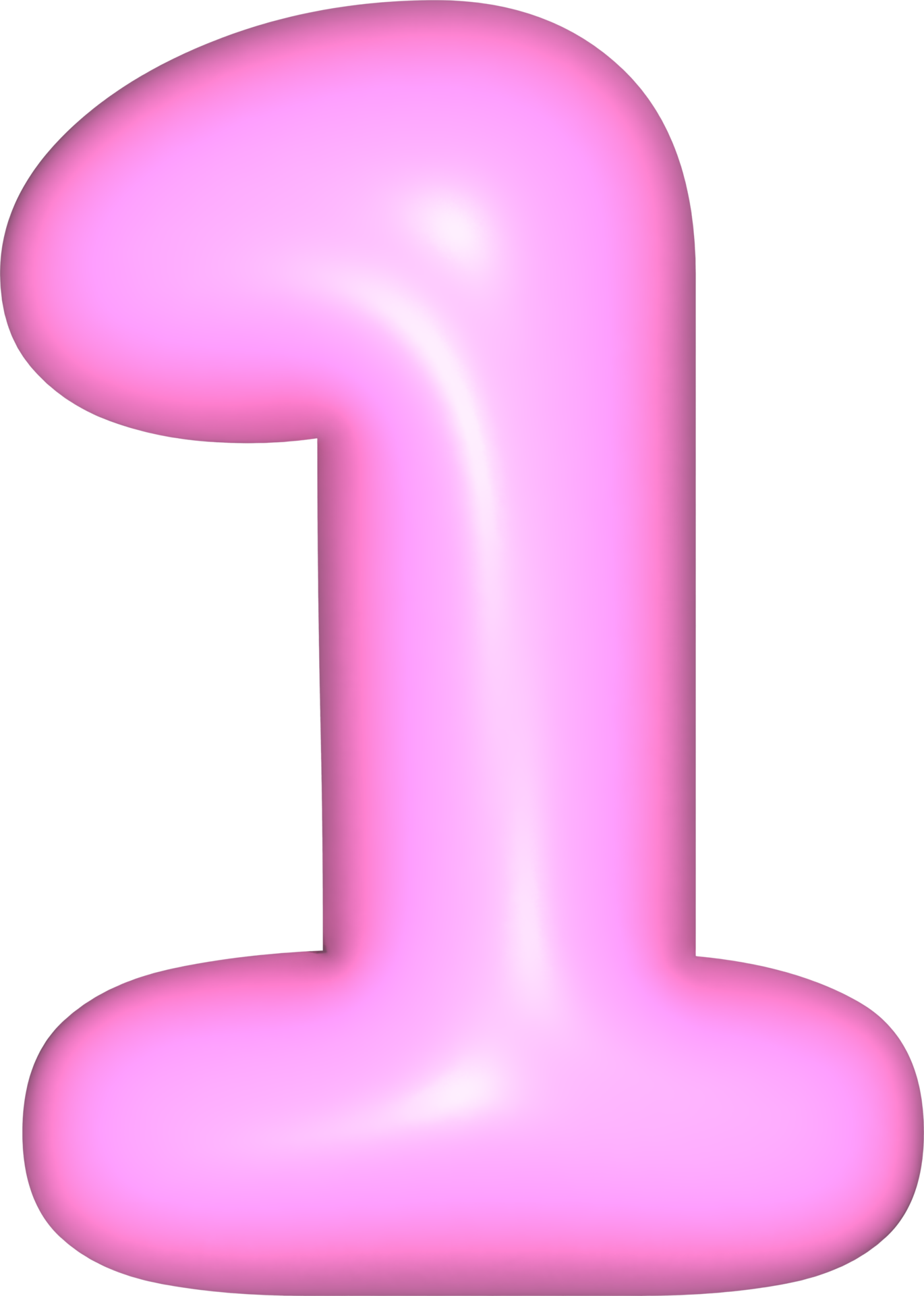 Pink 3D Number 1 24683987 PNG