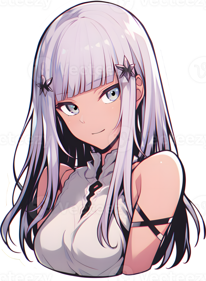 AI GENERATED - Sticker - Smiling Anime Girl 24212227 PNG