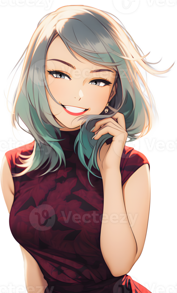 ai generiert - - Anime Mädchen - - transparent Hintergrund png