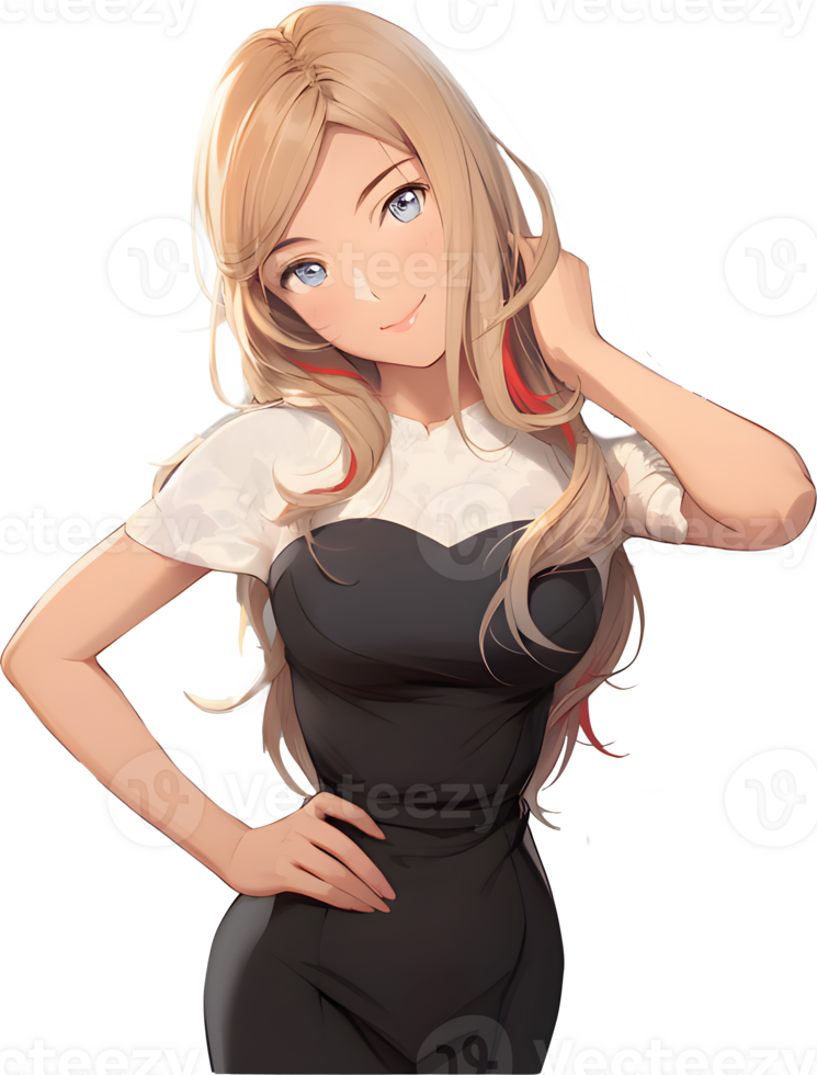 ai generiert - - Anime Mädchen - - transparent Hintergrund png