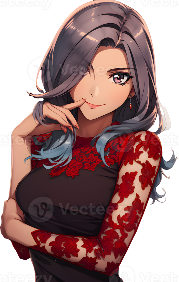 ai generiert - - Anime Mädchen - - transparent Hintergrund png