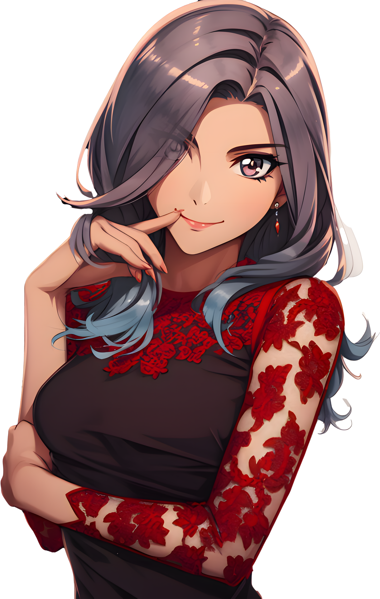 AI GENERATED - Anime Girl Sticker - The Dark Ones 24525730 PNG